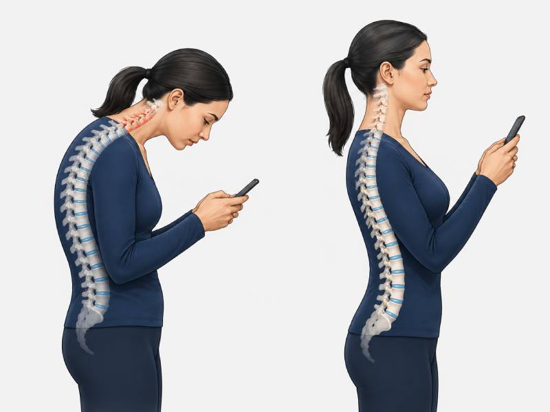 cúi đầu xem điện thoại